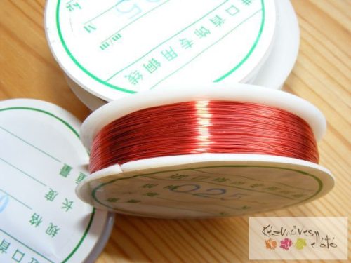 Ékszer drót 0,25mm - piros szín 100m