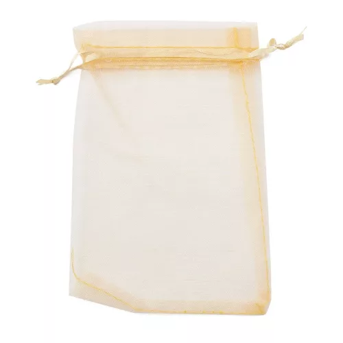 Organza ajándéktasak 10x15 cm - arany sárga