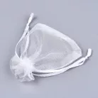 Organza ajándéktasak 10x15 cm - fehér