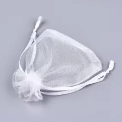 Organza ajándéktasak 10x15 cm - fehér