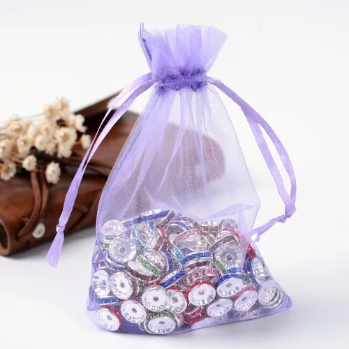 Organza ajándéktasak 10x15 cm - levendula lila