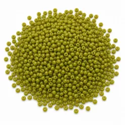 Cseh kásagyöngy 10g/cs 11/53430- telt oliva zöld