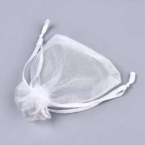 Organza ajándéktasak 13x18 cm - fehér
