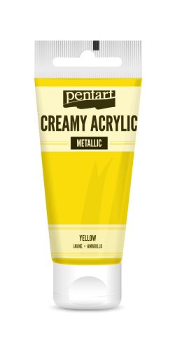 Krémes akrilfesték, selyemfényű - sárga