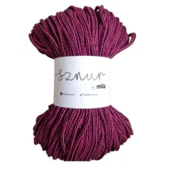 Sznur by Mila pamutzsinór 5 mm PM302 - Fekete-fukszia