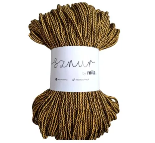 Sznur by Mila pamutzsinór 5 mm PM305 - Fekete-sárga