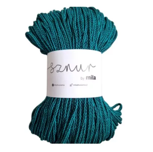 Sznur by Mila pamutzsinór 5 mm PM307 - Fekete-zöld