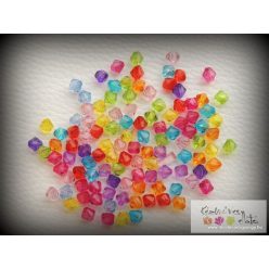 Akril bicon gyöngy 6mm 10g/cs- vegyes szín