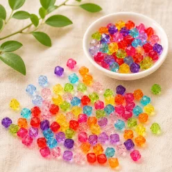 Akril bicon gyöngy 6mm 10g/cs- vegyes szín