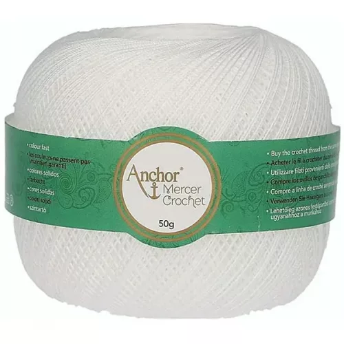 Anchor 80-as horgoló fonal 50g - fehér
