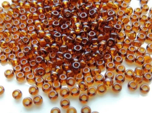 Cseh kásagyöngy 10g/cs 9/10070- átlátszó barna