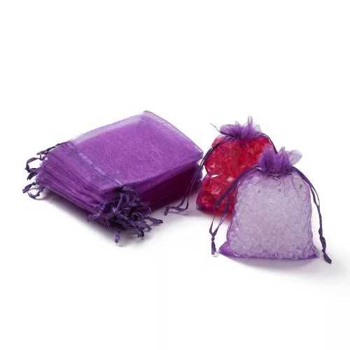 Organza ajándéktasak 9x12 cm - lila