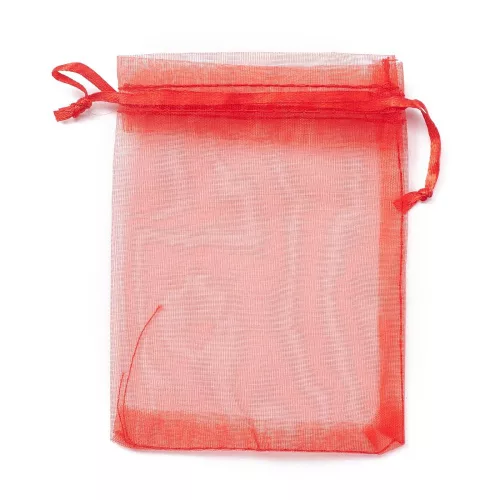 Organza ajándéktasak 9x12 cm - piros