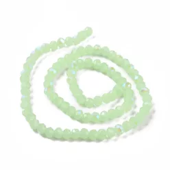 Csiszolt rondell gyöngy 4x3mm - opál világoszöld AB