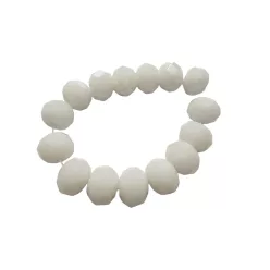 Csiszolt rondell gyöngy 10x8mm - fehér