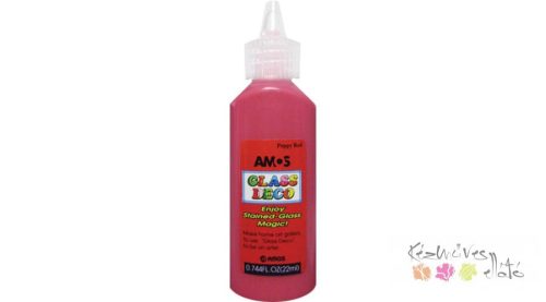 Amos üvegmatrica festék 22ml - piros