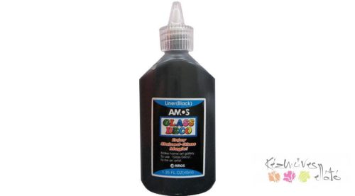 Amos üvegmatrica festék kontúr, 40 ml, fekete