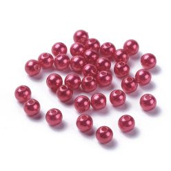 Műanyag gyöngy 6mm 30db/cs - tekla sötét piros szín