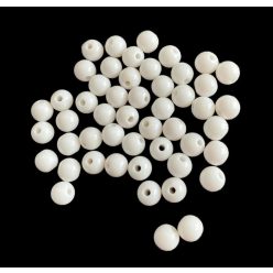 Műanyag gyöngy 6mm 50db/cs - fehér szín