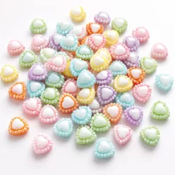 Akril szív gyöngy 10g/cs vegyes szín kb.80 db/cs mv21