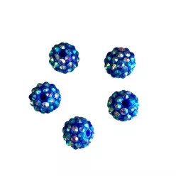 Shamballa strassz gyöngy 5db/cs - kék SHGY1