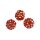 Shamballa strassz gyöngy 3 db/cs - piros SHGY4