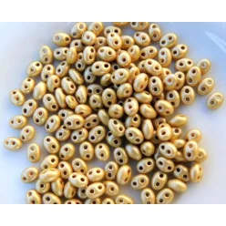 Cseh twin gyöngy 10g/cs TW16784- metál mustár