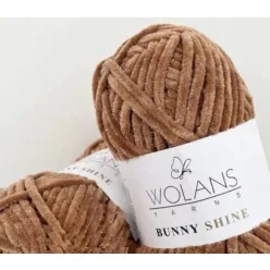   Wolans Bunny Baby Shine, csillogós plüss fonal 820-41 világos barna