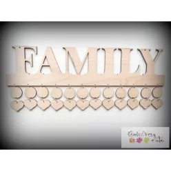   Családi események emlékeztető táblája FAMILY felírattal