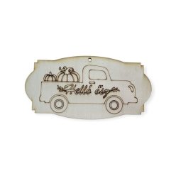Helló Ősz tábla autóval 160x80 mm