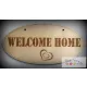 Natúr fa gravírozott &quot&semi;Welcome home&quot&semi; felíratú üdvözlőtábla