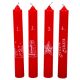 Karácsonyi mintás adventi gyertya – piros, 16 cm, 4 db/csomag