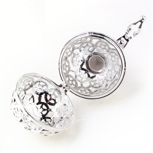 Angyalhívó nyitható medál -  csillagos, ezüst szín