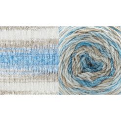   Everyday Batik cake, színátmenetes fonal 140g 74207 Kék-drapp-krém