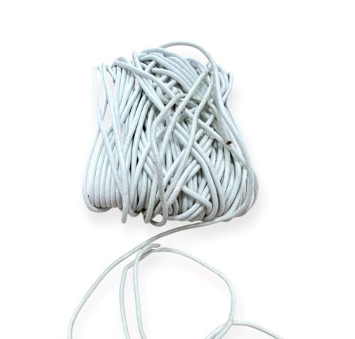 Hengeres bőrszál - fehér