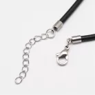 Bőr nyaklánc alap- fekete 2mm, rozsdamentes szerelékkel
