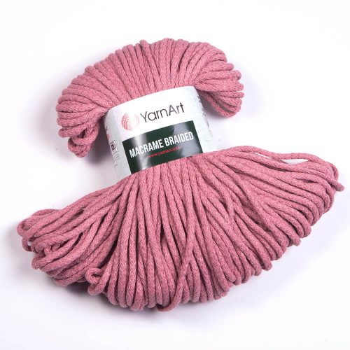 Yarn art macrame braided fonal 5mm 792 fáradt rózsaszín
