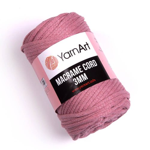 Yarn art macrame cord fonal 3mm 792 fáradt rózsaszín