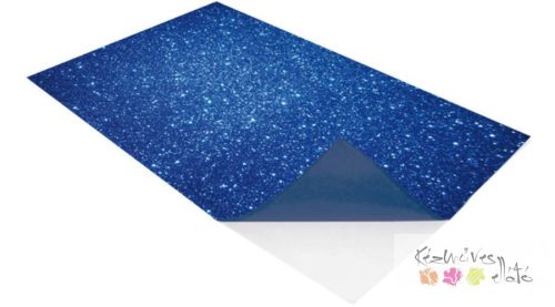 Csillámos dekorgumi, öntapadós - kék