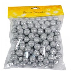 Csillámos hungarocell gömb 30g 2cm - ezüst