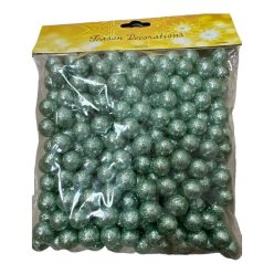 Csillámos hungarocell gömb 30g 1,5cm - zöld
