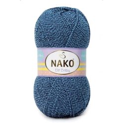 Nako Elit baby bolyhosodásmentes fonal 21350 - Kék melír