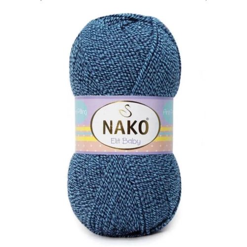 Nako Elit baby bolyhosodásmentes fonal 21350 - Kék melír
