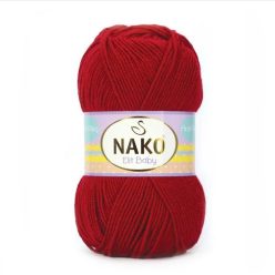 Nako Elit baby bolyhosodásmentes fonal 00298 - Sötétpiros