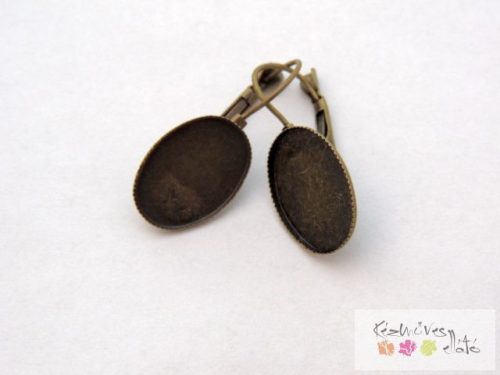 Francia kapcsos tányéros fülbevaló alap Ni mentes 1pár/cs fa2