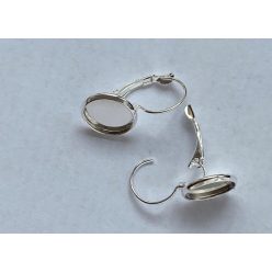   Francia kapcsos tányéros fülbevaló alap, nikkelmentes 12mm