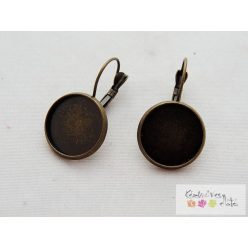   Francia kapcsos tányéros fülbevaló alap Ni mentes 1pár/cs fa29