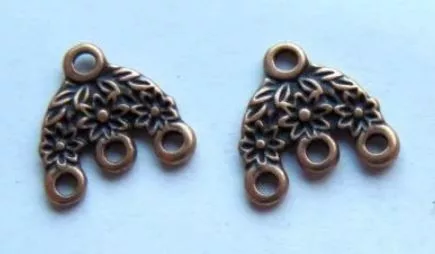 Vörös bronz fülbevaló vagy medál alap 2db/cs fa45