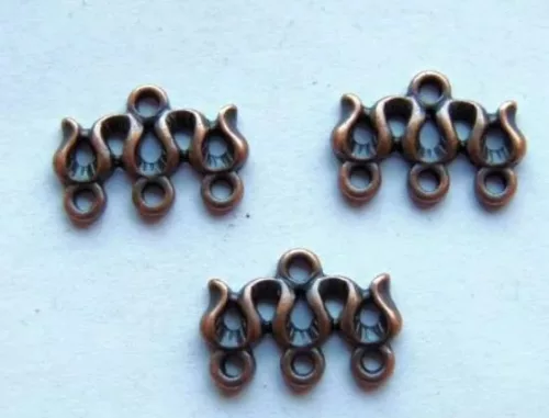 Vörös bronz fülbevaló vagy medál alap 2db/cs  fa46