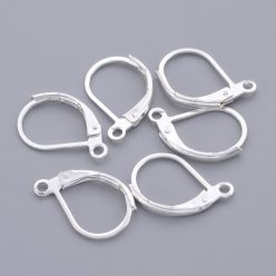 Kapcsos fülbevaló alap 6 db/cs ezüst szín, nikkelmentes